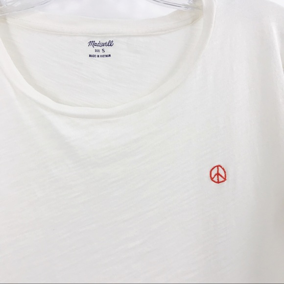 Madewell Whisper Cotton Crewneck Tee Peace Sign S - Picture 3 of 7